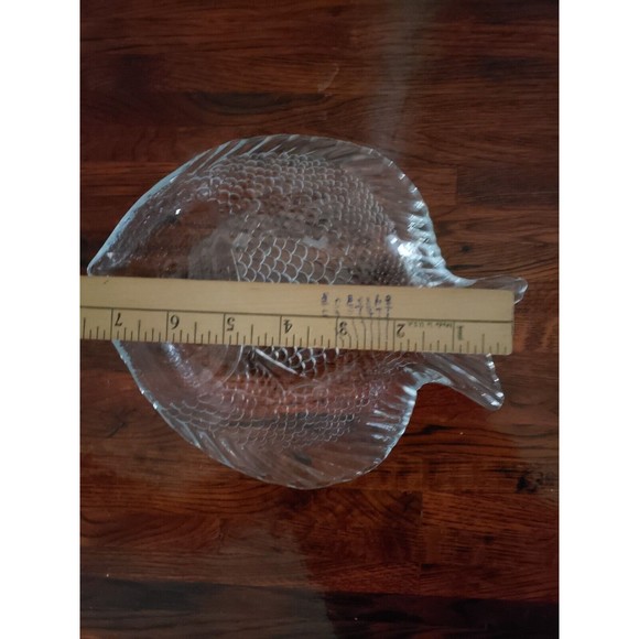 Pasabahce Accents Vintage Glass Fish Dish Fisherman Platter Aquatic